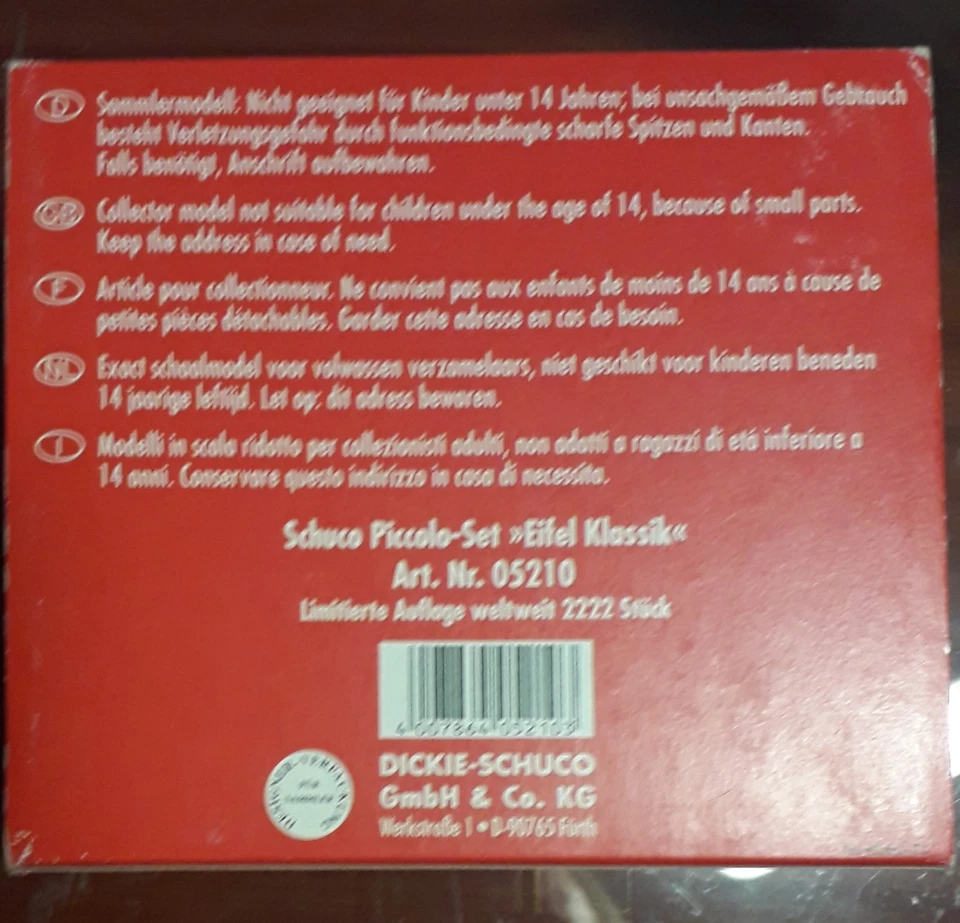 Schuco Piccolo 1/90 05210 Set Eifel Klassik lim. 2222 - Immagine 3 di 4