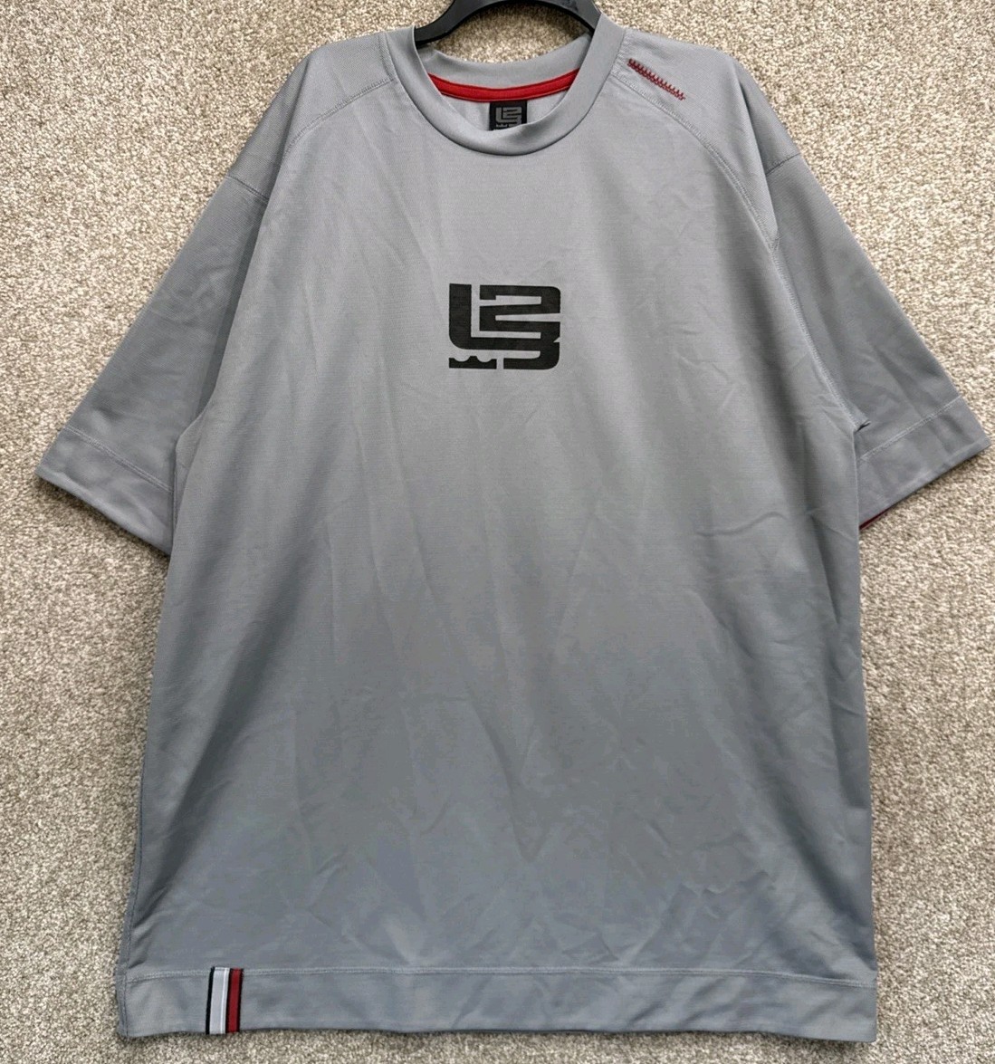 Vintage Nike Lebron James T-Shirt Mens Size 2XL Gray Short Sleeve Jersey