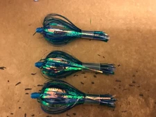 High Percentage Salmon Trolling Flies Green Dragon Series Pack Of 3- 4” Rigged