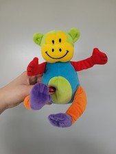 Mothercare MC80 Vintage Monkey Soft Toy Beanie 6" Squeaker Colourful