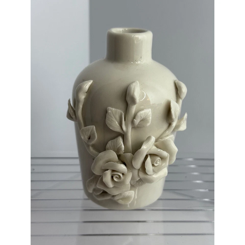 复古陶瓷花瓶带升高玫瑰花卉设计芽花瓶 — 第 4/4 张图片