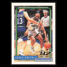 Chris Smith Rookie #244 1992 Topps Minnesota Timberwolves Basketball Card NBA NM. rookie card picture