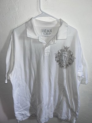 Ecko Unltd. Men's White Vintage Tee Graphic Print Polo Shirt XL Oversized