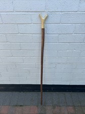 Handmade Hiking Stick made from Hazel with a Willow Thumb Grip