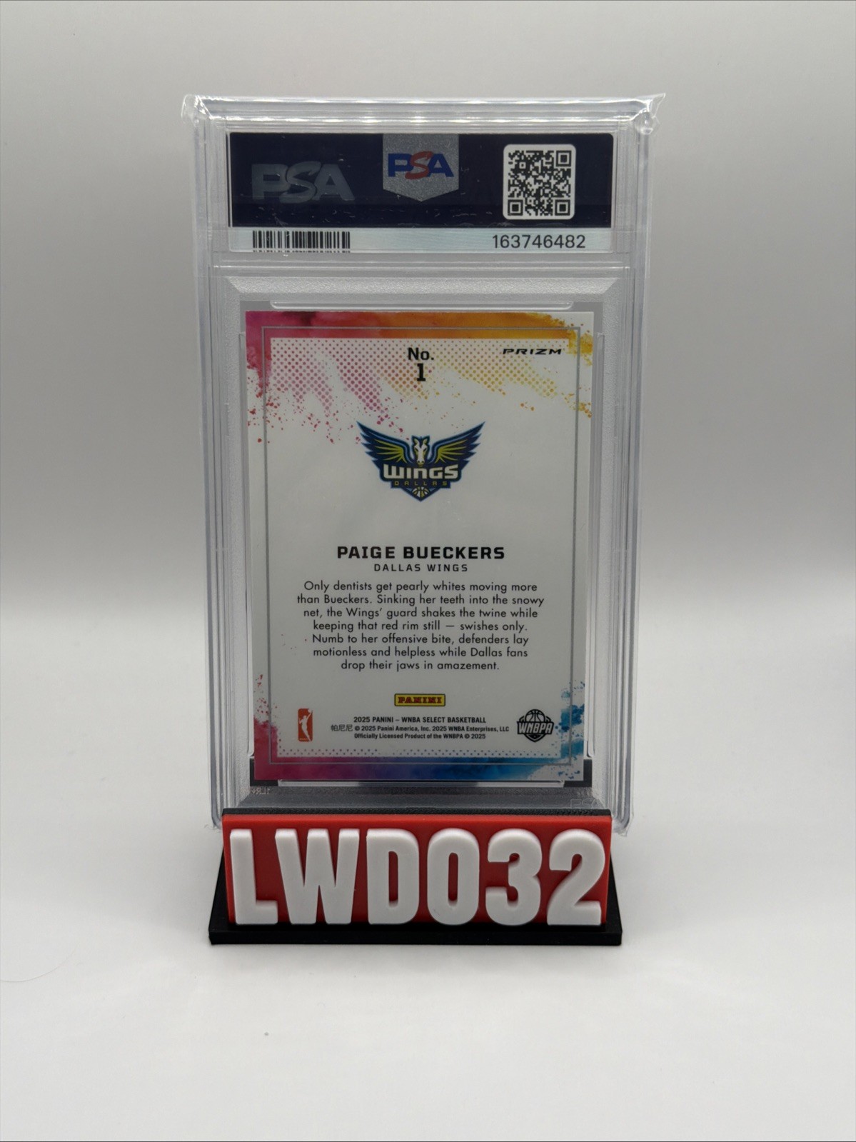 2025 PANINI SELECT WNBA BLACK COLOR BLAST #1 PAIGE BUECKERS ROOKIE RC PSA 9 view 4
