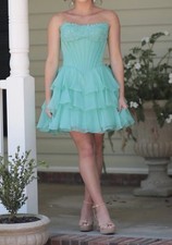 Sherri Hill Size 4 Teal Homecoming Dress Prom Formal.