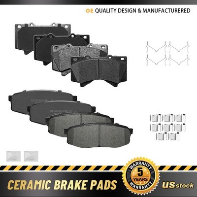 For Toyota Tundra Sequoia Lexus LX570 Land Cruiser Front Rear Ceramic Brake Pads