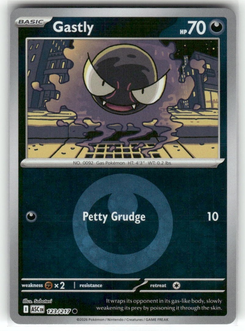 Gastly 123/217 Ascended Heroes Energy Symbol Reverse Holo Pokemon TCG
