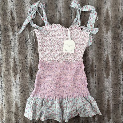NWT LoveShackFancy x Target Mixed Floral Sleeveless Tiered Smocked Dress Medium