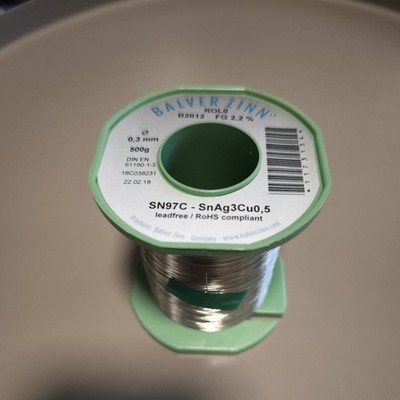 Balver Zinn SN97C Lötzinn 0,3mm 500g Rolle Bleifrei SnAg3Cu0,5 SAC305