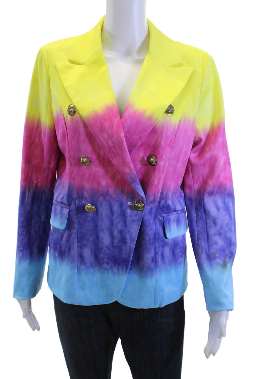 Lioness Women Yellow Collared Long Sleeve Blazer Size S