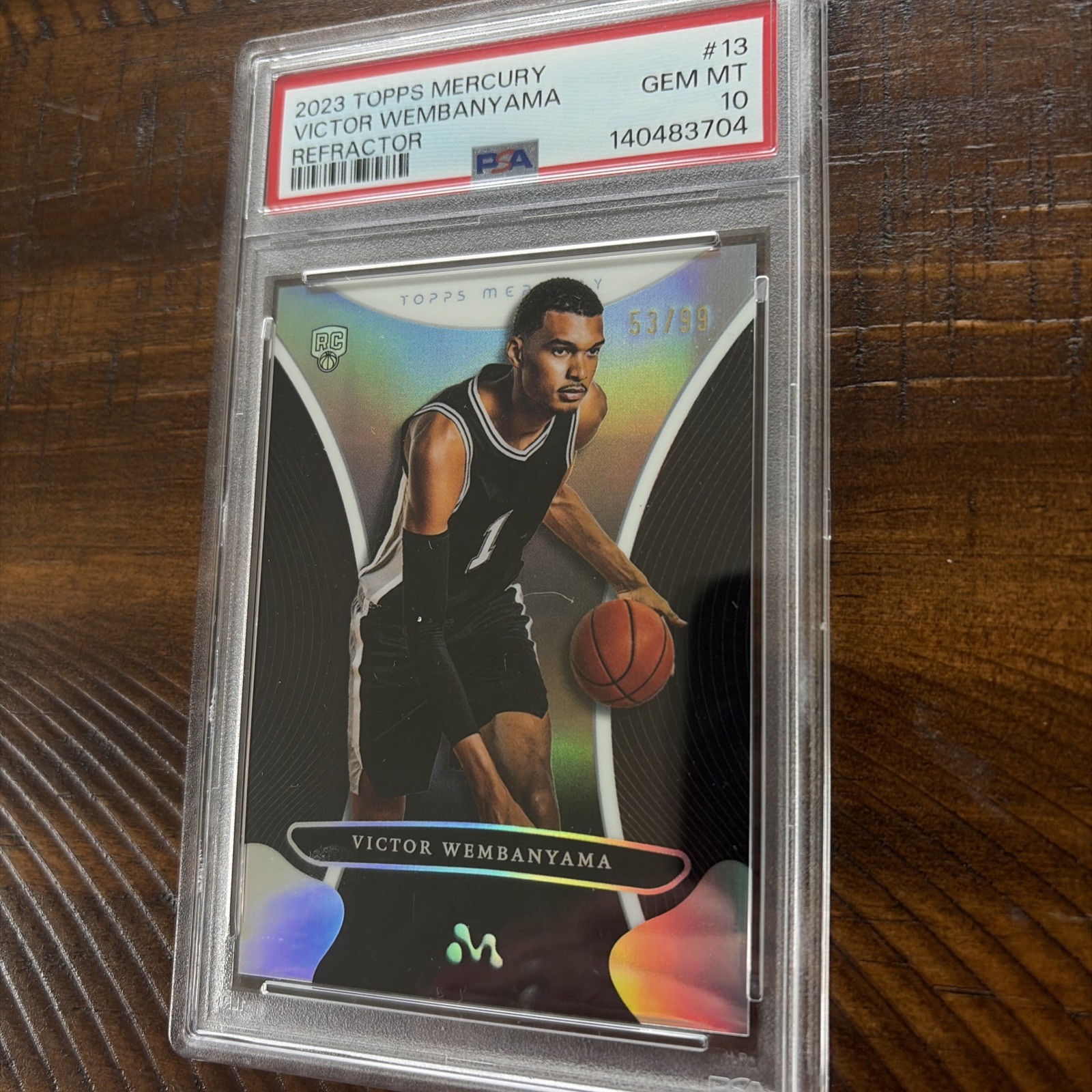 2023-24 Topps Mercury - Victor Wembanyama #13 Refractor /99 (RC) PSA 10 view 3