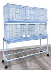 2 of X-LARGE Triple Breeding Bird Cages Double Center Divider W/Stand Nest Door