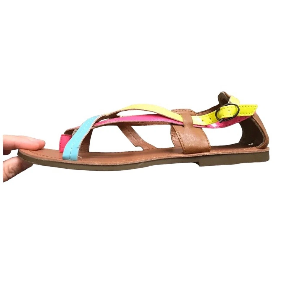 SBICCA Womens Size 7.5 M Multi Color Open Toe T Strap Thong Sandals Shoes - Image 3 of 4