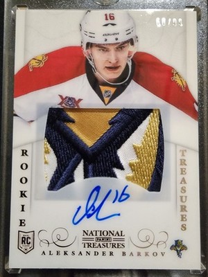 2013-14 Panini National Treasures Rookie Patch Auto Aleksander Barkov See Pic 3