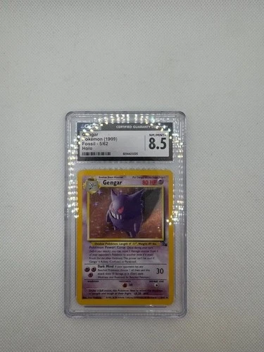 Gengar 1999 Fossil 5/62 Holo Pokemon Card CGC 8.5 VINTAGE HOLO