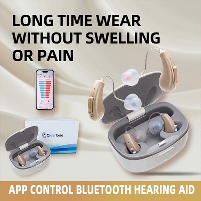 OTC Bluetooth Rechargeable Hearing Aids For Seniors With Phone App Streaming