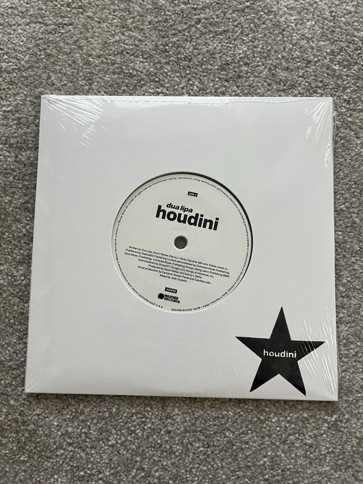 Dua Lipa - Houdini  Limited Edition 7"" Clear Vinyl Sealed- Radical Optimism