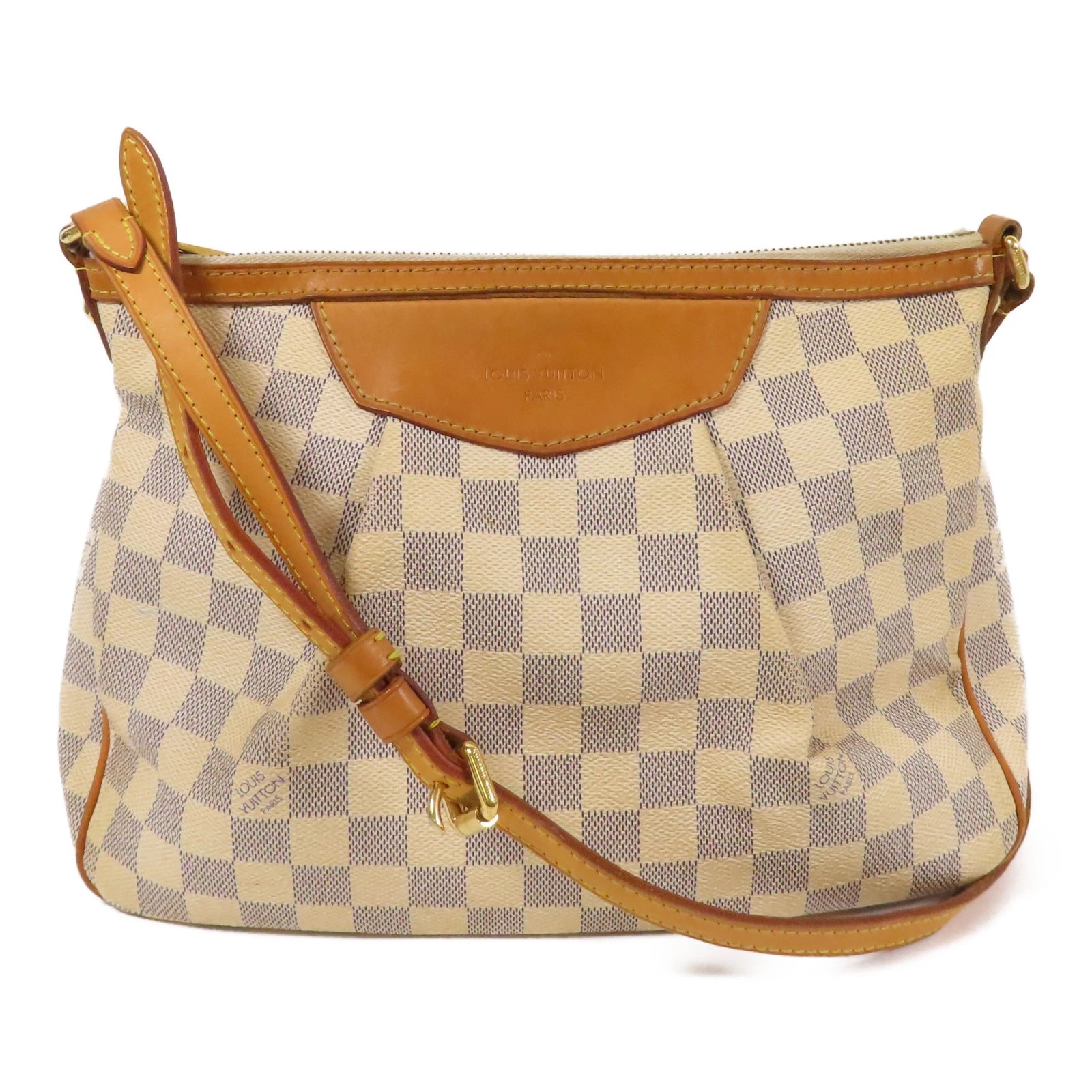 LOUIS VUITTON（LV） Borsa a tracolla Louis Vuitton LV GHW Siracusa PM N41113 Damier bianco azzurro