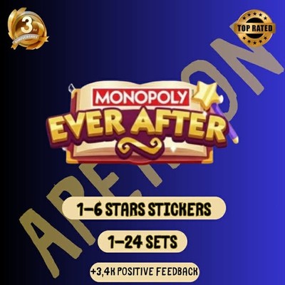 Mono_Poly Go Ever After 1-6 Star Stickers Cards Fast and Cheap (Read Descriptn)