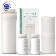 Portable Breast Milk Cooler 22oz 2pcs Bottle Outdoor 360 Cooling 24 Hours Beige