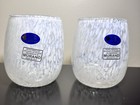 Murano Glass Confetti Stemless Wine Water Glass Brand New White Crystal Italy 2 — photo 3