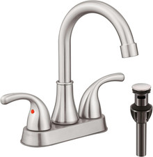Bathroom Sink Faucet 4 Inch Faucet 2 Handle Bathroom Sink Faucets Lead-Free Bru