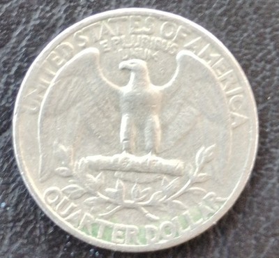 1965 No Mint Mark Washington Quarter,LIBERTY on RIM, A filled