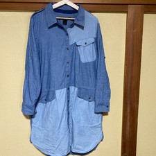 Marc By Marc Jacobs L/S Denim Patchwork Shirt Tunic Dress Blue L MJ1225050