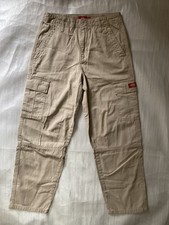 Dickies Cargo Pants Beige Girl Size 3 Straight Leg Utility Work Multiple Pockets