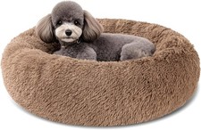 Dog Calming Beds for Small Medium Large Dogs - 20"L x 20"W x 8"Th, khaki
