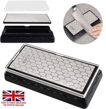 400&1000 LARGE DOUBLE-SIDED DIAMOND SHARPENING STONE SHARPENER GRIT KITCHEN