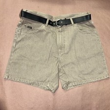 Vintage 1990 s Lee Rivited Denim Shorts With Belt, Deadstock Size 14