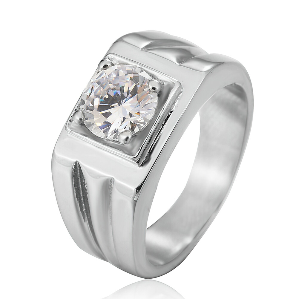 Men Wedding Band Ring Stainless Steel Promise Engagement Anniversary Gift-image