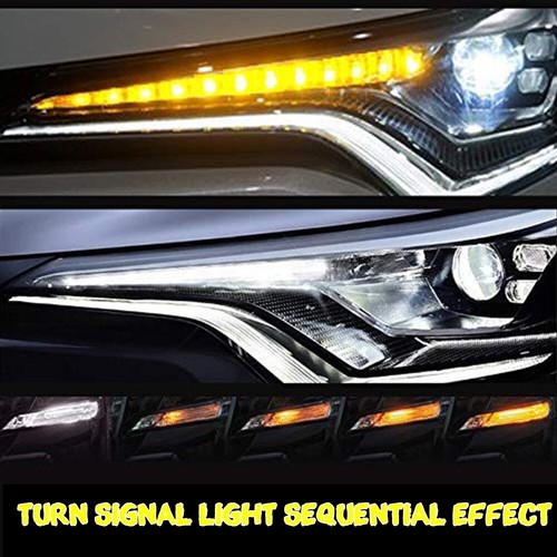 For 2017-up Toyota C-HR Amber/White Turn Signal DRL Running Lights Retrofit Kit - Picture 8 of 13