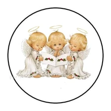 30 ANGELS SINGING CHRISTMAS ENVELOPE SEALS LABELS PARTY FAVORS STICKERS 1.5"