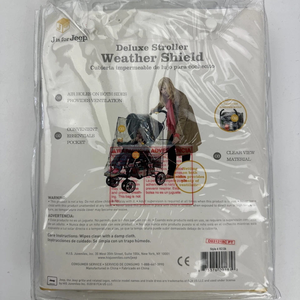 J is for Jeep Deluxe Stroller Weather Shield New - Image 4 of 4