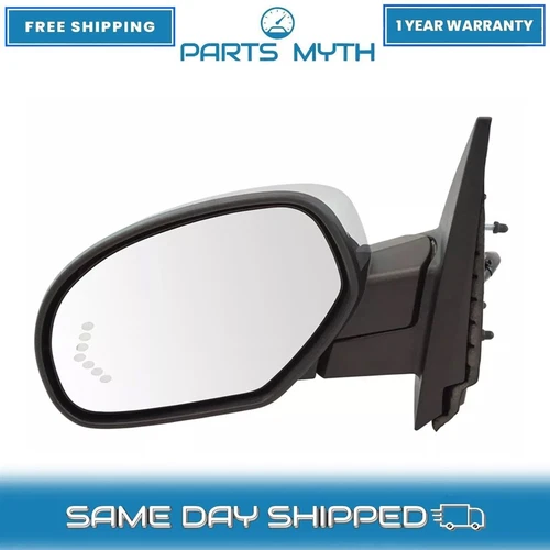 New Mirror Power Folding Heated Memory Puddle Signal LH For 07-13 GMC Chevrolet