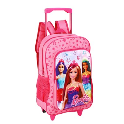 Barbie Doll Wheeled Deluxe Trolley Backpack Cabin Luggage Girls