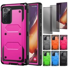 For Samsung Galaxy Note 20 Ultra Hybrid Rugged Case Cover Privacy Tempered Glass