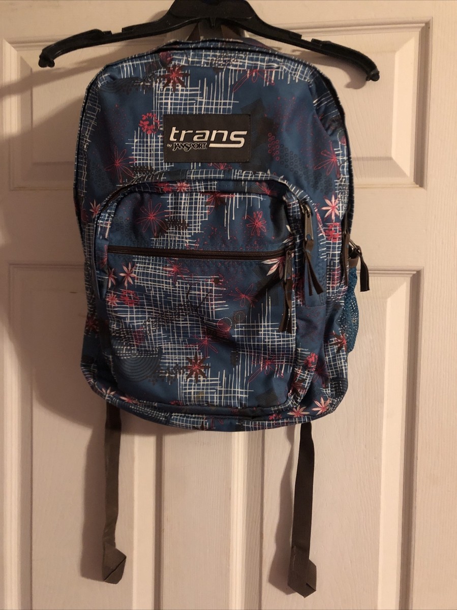 JanSport Trans Backpack Blue With Pink Flowers. Brown Back And Straps. | eBay JanSport Trans Backpack Blue With Pink Flowers. Brown Back And Straps. | eBay