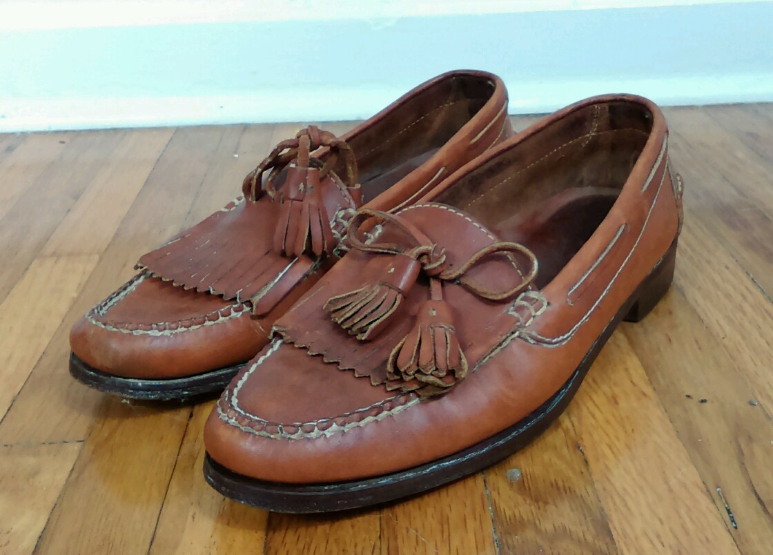 Vtg Abercrombie & Fitch Leather Penny Loafer Slip Fishing Boat Shoes Brazil 10.5 Vtg Abercrombie & Fitch Leather Penny Loafer Slip Fishing  main image 3