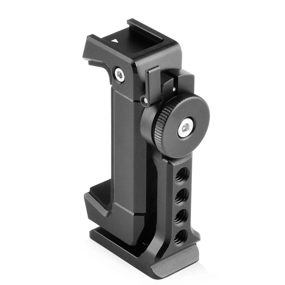 2Pcs Smartphone Tripod Mount Adapter Universal Phone Clip Holder w/ Cold Shoe - Image 2 of 4