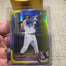 2022 Bowman 1st Jorbit Vivas BP-24 Yellow Parallel 21/75 Rookie New York Yankees