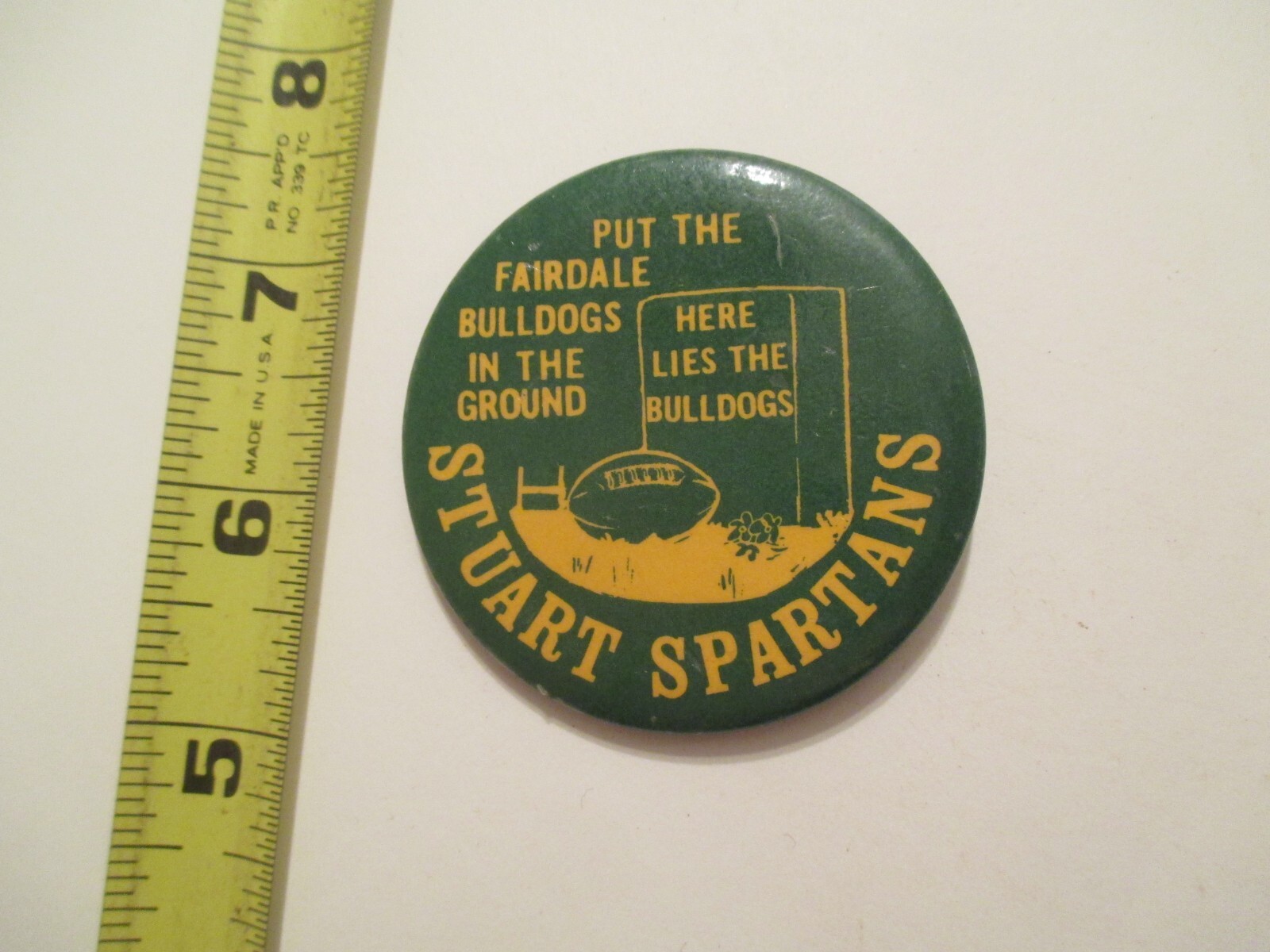 Stuart Spartans put Fairdale Bulldogs in the ground Pinback Button