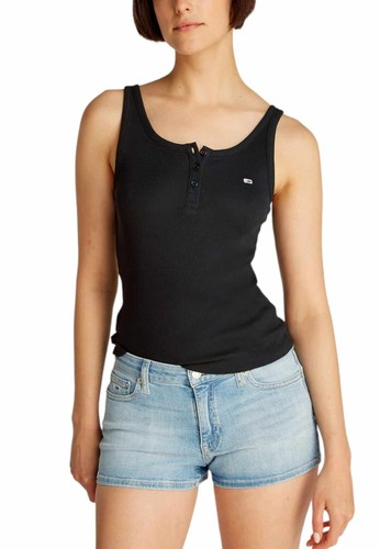 Tommy Hilfiger Jeans Women Top - XS Black Designer Blouse Elegant Chic Fashion - Picture 3 of 3