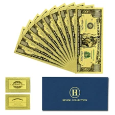 10pcs in Envelope Statue of Liberty One Million Dollars Gold Foil Banknotes