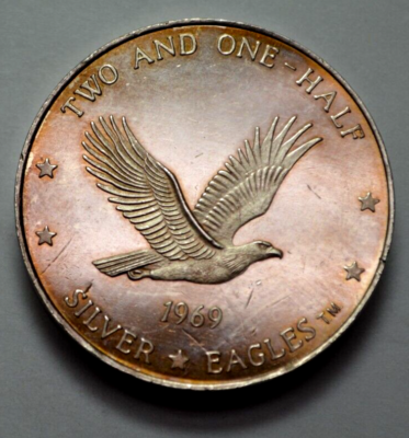 1969 2 1/2 oz 999 Silver Round Silver Flying Eagles Nest Foster