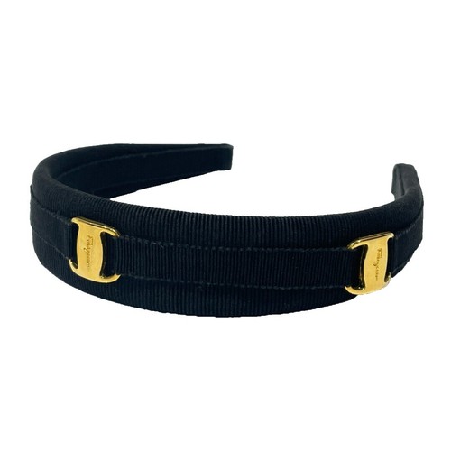 Ferragamo Vara Ribbon Headband Dark Blue Navy Women display picture 3