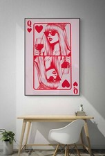 Queen of Hearts Taylor music Canvas wall art Piece home decor Portrait gallery